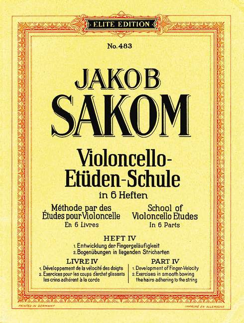 チェロ技巧教本 第4巻/Sakom編 【輸入:チェロ】