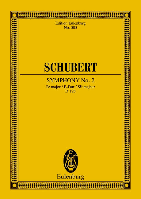 シューベルト：交響曲 第2番 変ロ長調 D 125: スタディ・スコア 【輸入：オーケストラ(スコア)】