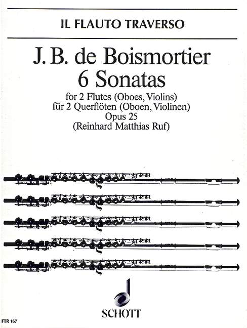 ボアモルティエ:6 Sonaten Op.25(2FL/OB,VL)/Ruf 【輸入:フルート】