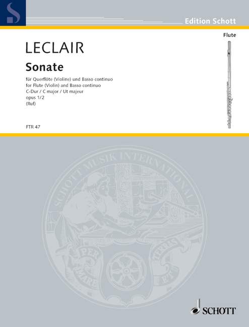 ルクレール:ソナタ ハ長調 Op.1/2 【輸入:フルート】