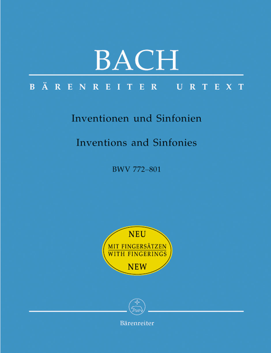 バッハ:インヴェンションとシンフォニア(二声と三声のインヴェンション) BWV 772-801/新バッハ全集に基づく原典版/Dadelsen編/運指付き 【輸入:ピアノ】