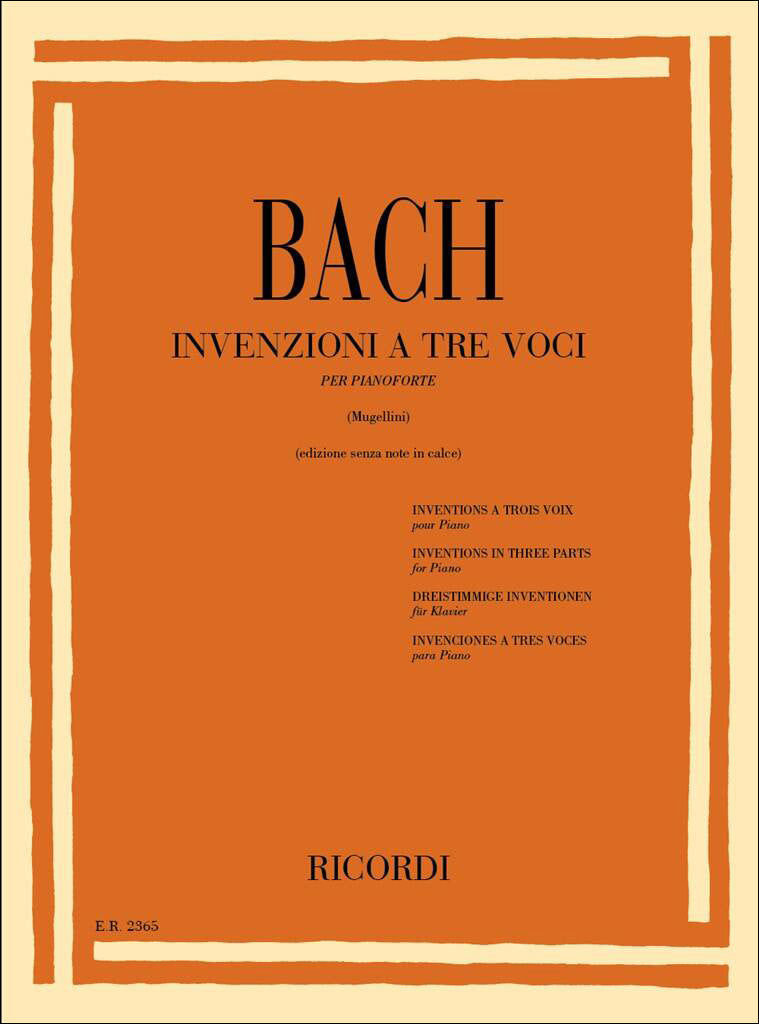 バッハ:シンフォニア(三声のインヴェンション) BWV 787-801/ムジェリーニ編 【輸入:ピアノ】
