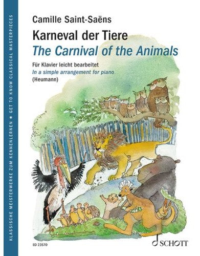 サン・サーンス:やさしく弾ける「動物の謝肉祭」(英語・独語)/Heumann編 【輸入:ピアノ】