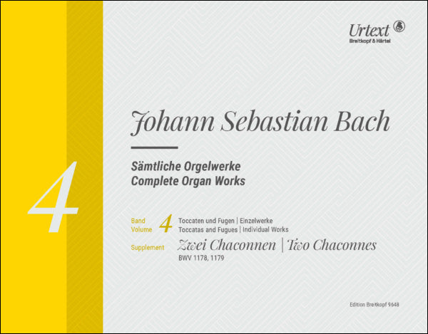 バッハ:オルガン作品全集 第4巻(補巻): 2つのシャコンヌ BWV 1178、BWV 1179 ~オルガンのための/原典版/ヴォルニー編 【輸入:オルガン】