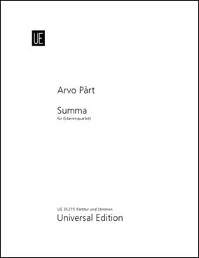 ペルト:ギター四重奏のための「スンマ」 Arranged by the Dublin Guitar Quartet together with Arvo Part 【輸入:ギター】