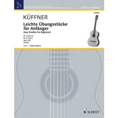 キュフナー:2本のギターのためのやさしいギター練習曲 Op.168/Goetze編 【輸入:ギター】