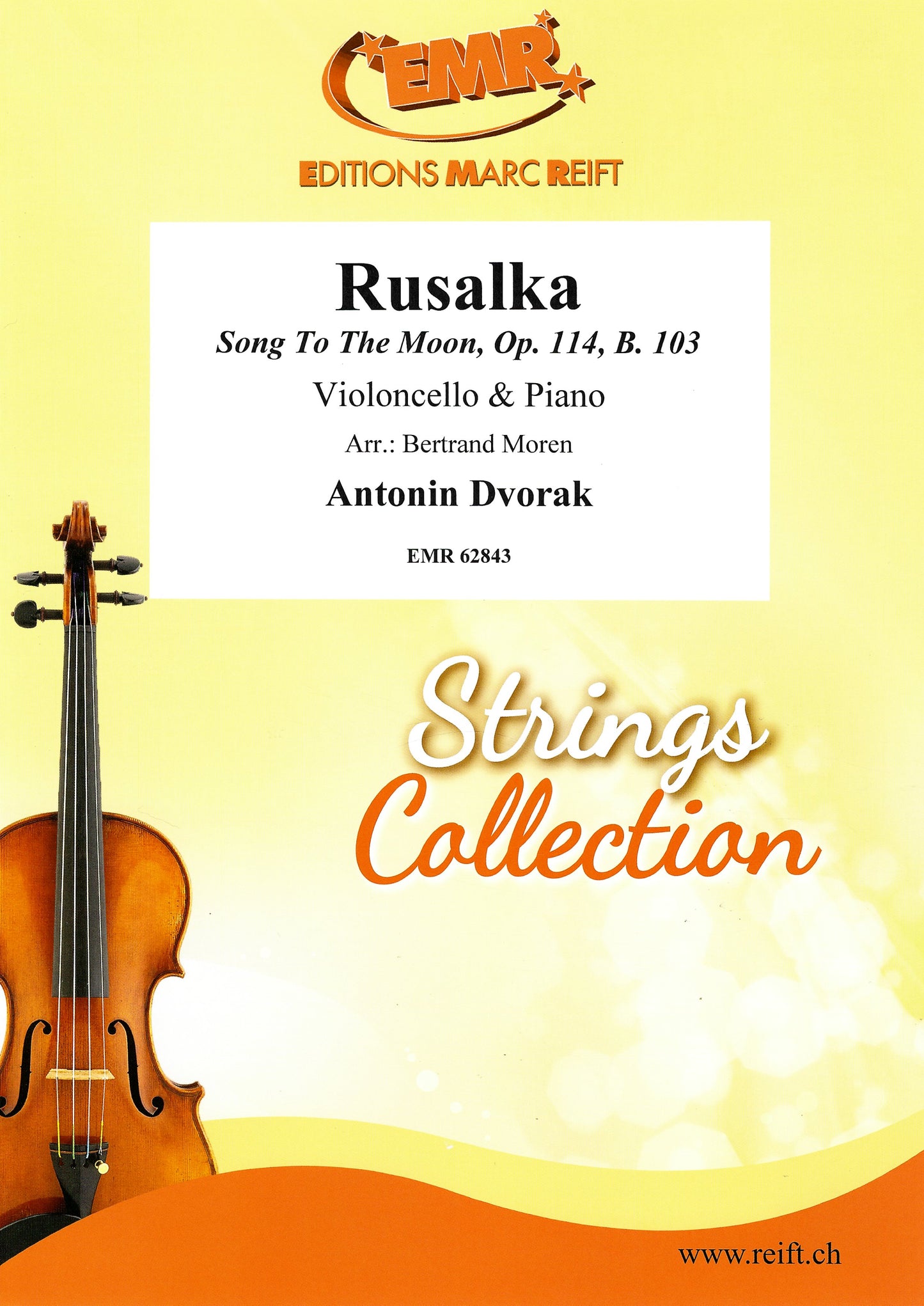 ドヴォルザーク:オペラ「ルサルカ」 Op.114 より 月に寄せる歌/チェロとピアノ用編曲/Moren編 【輸入:チェロ】