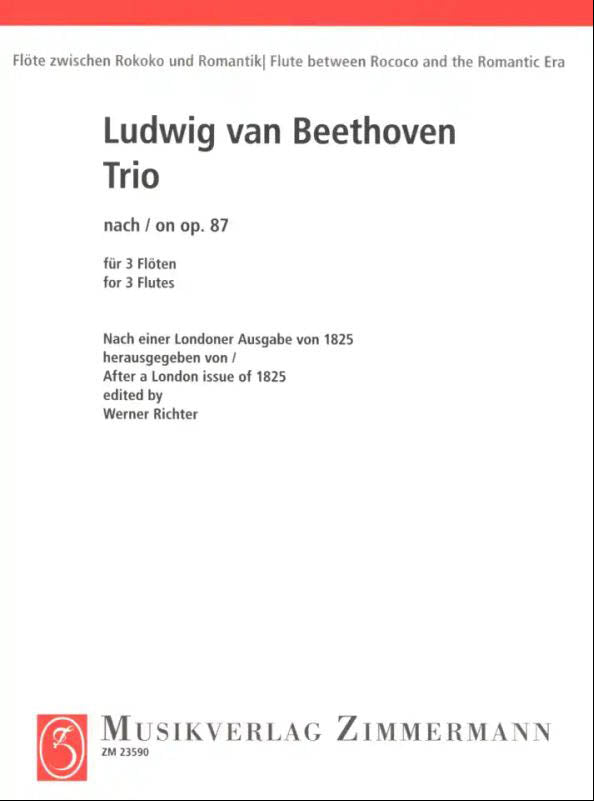 ベートーヴェン:3本のフルートのための三重奏 Op.87/Ed. Richter: パート譜セット 【輸入:フルート】