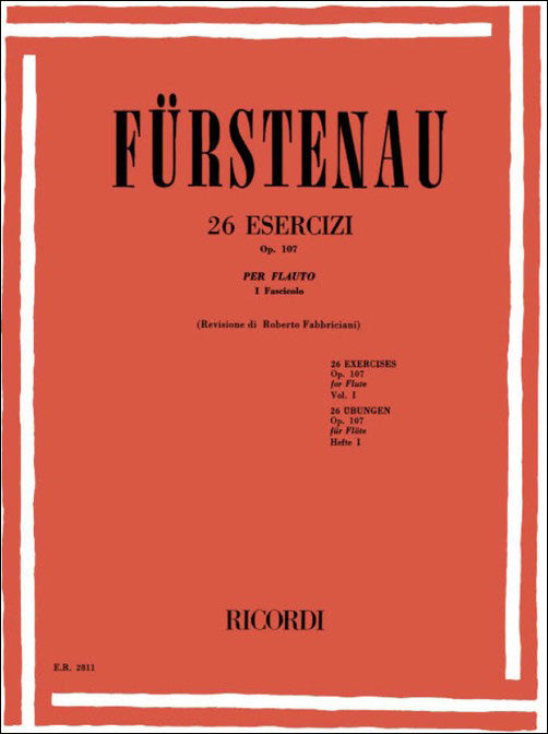 フルステノー:上級フルート奏者のための26の練習曲 Op.107 第1巻/Fabbricianni編 【輸入:フルート】