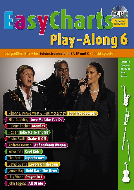 イージー・チャート・プレイ・アロング 第6巻: Die Groessten Hits Spielerisch Leicht Gesetzt/Bye編曲(CD付) 【輸入:ヴォーカル/ピアノ/ギター】