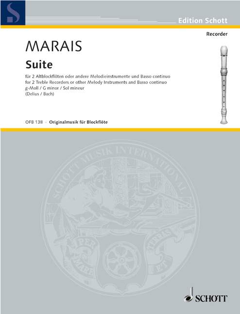 マレー:SUITE G MINOR(2S/2FL/2OB/2VL,BC)/DELIUS 【輸入:リコーダー】