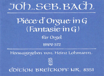 バッハ：幻想曲 ト長調 BWV 572 【輸入：オルガン】 | ヤマハの楽譜
