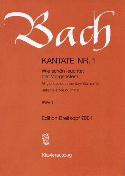 バッハ:カンタータ 第1番「暁の星のいと美しきかな」(独語・英語・仏語)/Rachel編 【輸入:合唱とピアノ】