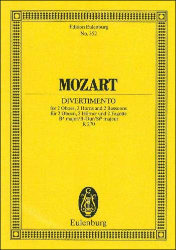 モーツァルト：ディヴェルティメント 第14番 変ロ長調 KV 270 【輸入