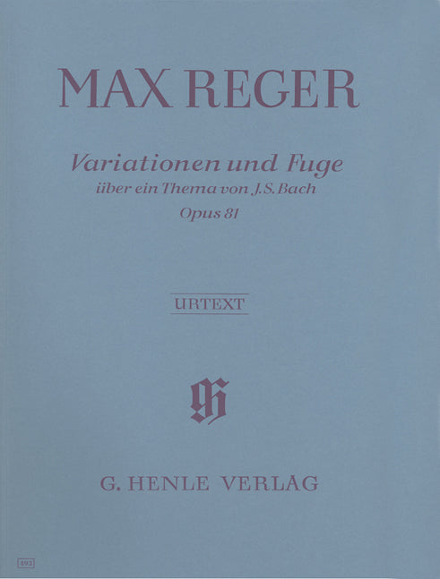 バッハの主題による変奏曲とフーガ　REGER　MAX　通販　Op.81　HENLE
