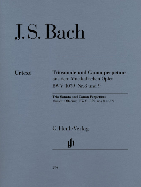 バッハ:音楽の捧げ物 BWV 1079 より トリオ・ソナタと無限カノン/原典版/Eppstein編 【輸入:室内楽(パート譜)】