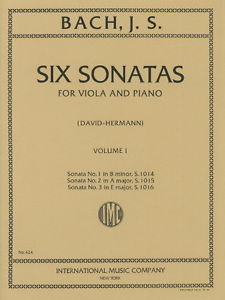 バッハ:バイオリン・ソナタ集 第1巻 BWV 1014-1016/ビオラとピアノのための編曲 【輸入:ヴィオラ】