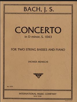 バッハ:2本のバイオリンと管弦楽のための協奏曲 ニ短調 BWV 1043/2本のコントラバスとピアノのための編曲 【輸入:コントラバス】