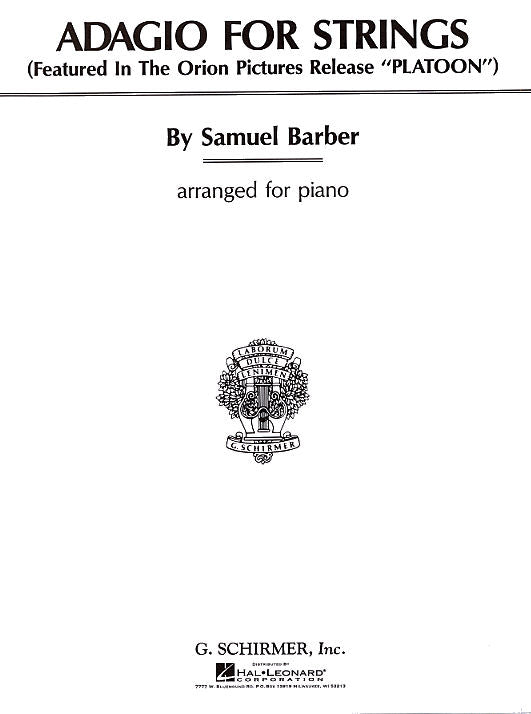 バーバー:弦楽のためのアダージョ Op.11 【輸入:ピアノ】
