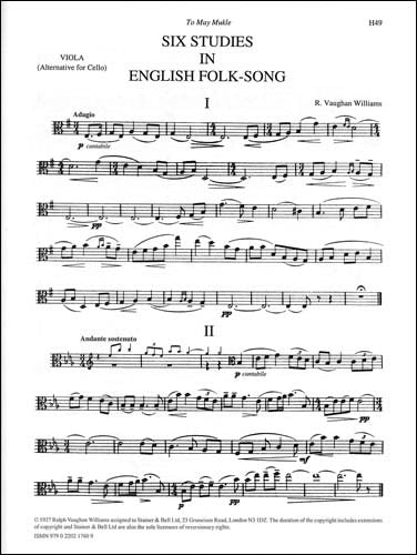 ヴォーンu003dウィリアムズ：イギリス民謡による6つの練習曲: ビオラ 【輸入：ヴィオラ】