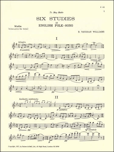 ヴォーン=ウィリアムズ:イギリス民謡による6つの練習曲: バイオリン 【輸入:ヴァイオリン】