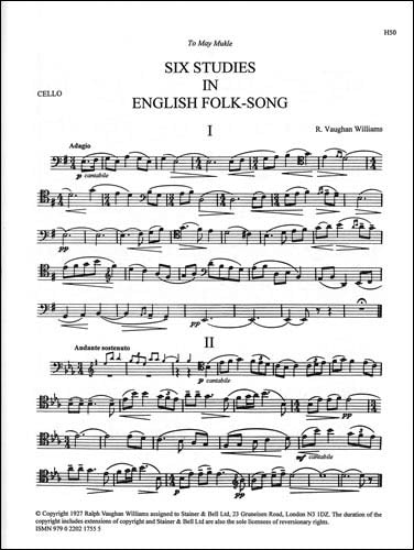 ヴォーン=ウィリアムズ:イギリス民謡による6つの練習曲: チェロ 【輸入:チェロ】