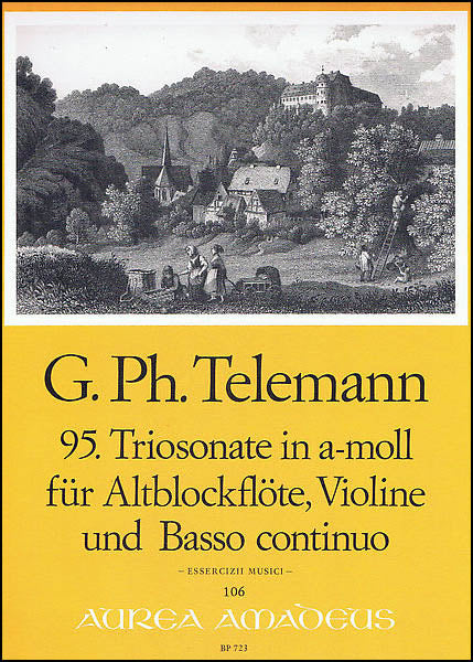 テレマン：トリオ・ソナタ 第95番 イ短調 TWV 42/a4(アルト・リコーダー、バイオリンと通奏低音の編成)/Paeuler編:  スコアとパート譜セット 【輸入：室内楽(パート譜)】