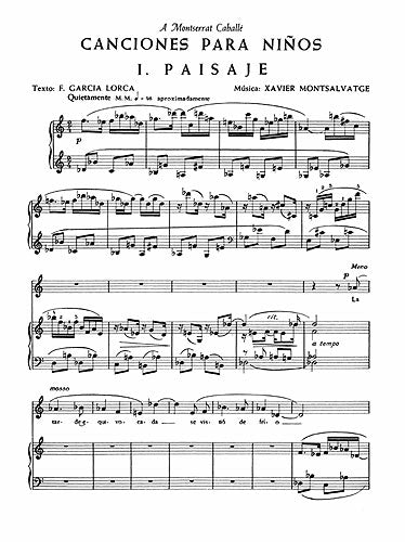 モンサルバーチェ：おさなごたちへの歌 【輸入：ヴォーカルとピアノ 