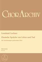 レクナー:生と死についてのドイツの金言(混声四部合唱)(ラテン語)/原典版/Lipphardt編 【輸入:合唱とピアノ】