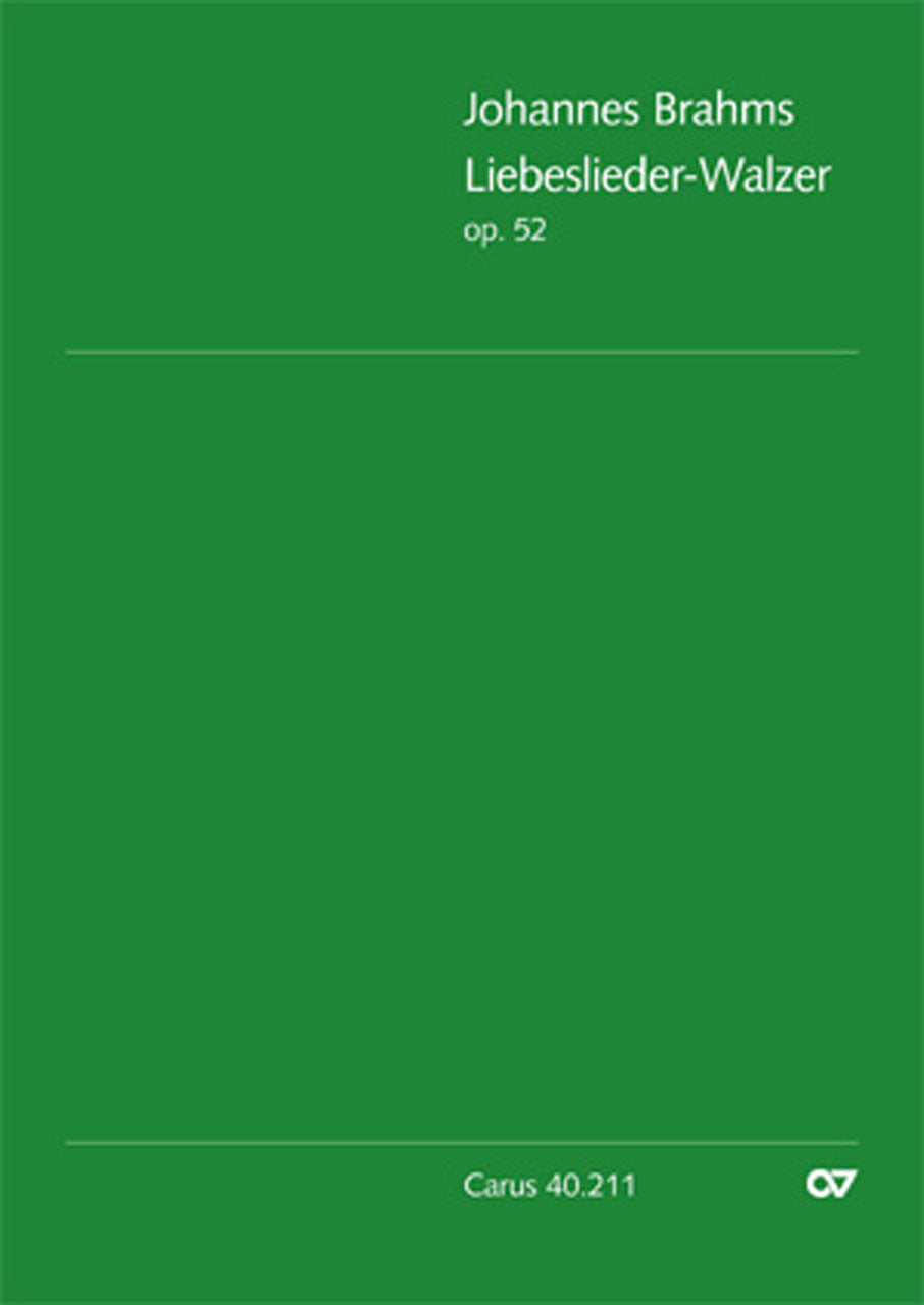 ブラームス:愛の歌 Op.52~4人のソリストとピアノ連弾伴奏のための(独語・英語) 【輸入:ヴォーカルとピアノ】