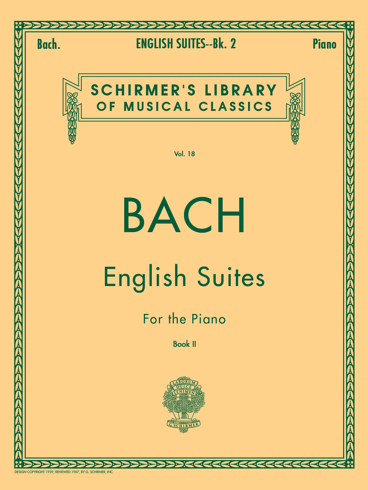 バッハ:イギリス組曲 第2巻 BWV 809-811/ツェルニー編 【輸入:ピアノ】