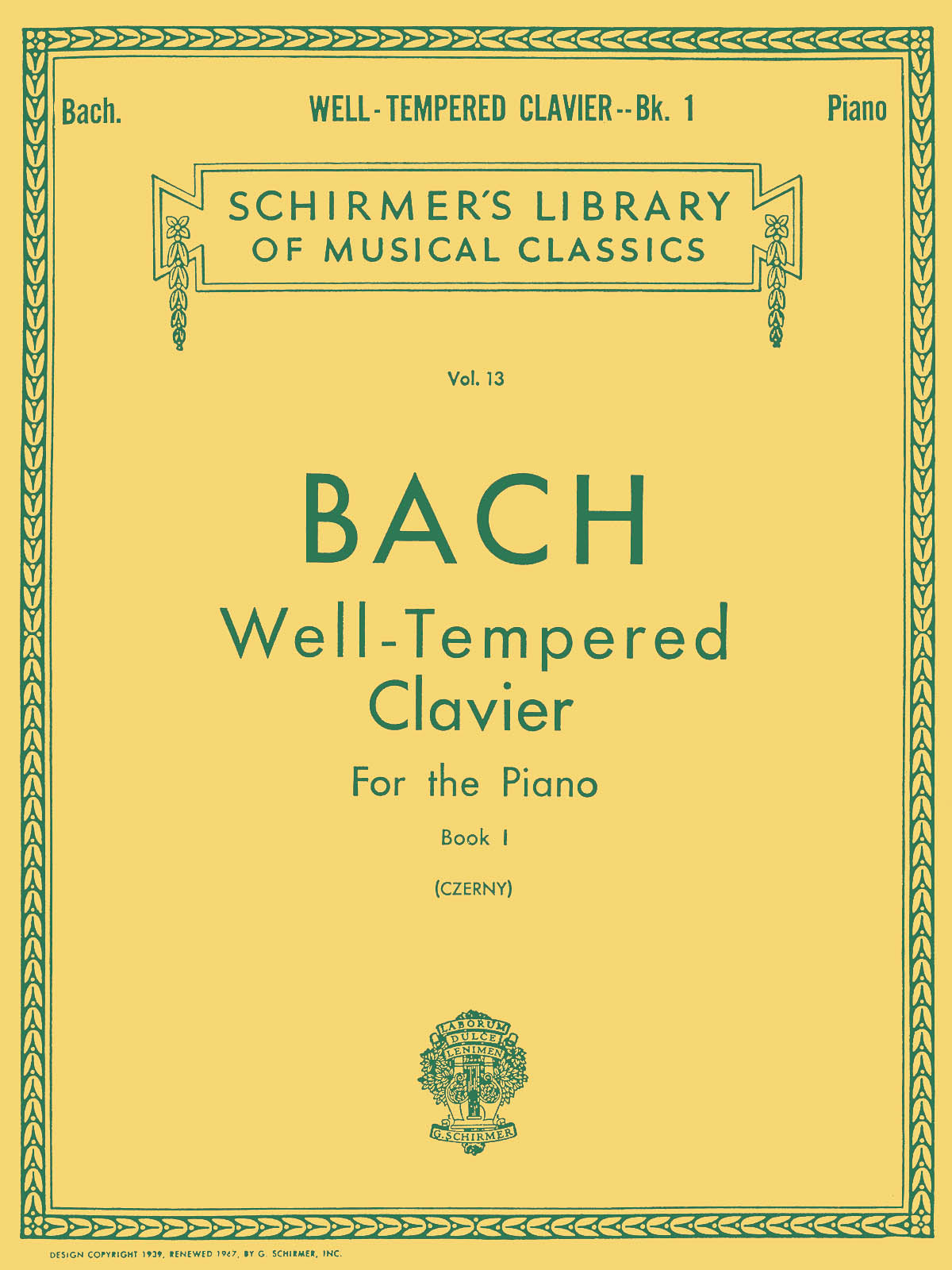 バッハ:平均律クラヴィーア曲集 第1巻 BWV 846-869/ツェルニー編 【輸入:ピアノ】