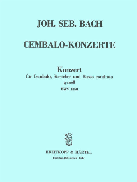 バッハ:チェンバロ協奏曲 第7番 ト短調 BWV 1058: 指揮者用大型スコア 【輸入:ピアノとオーケストラ(スコア)】