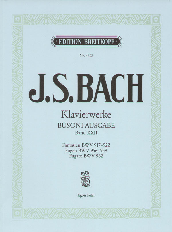 バッハ:幻想曲 BWV 917-922、フーガ BWV 956-959, 962/ブゾーニ編 【輸入:ピアノ】