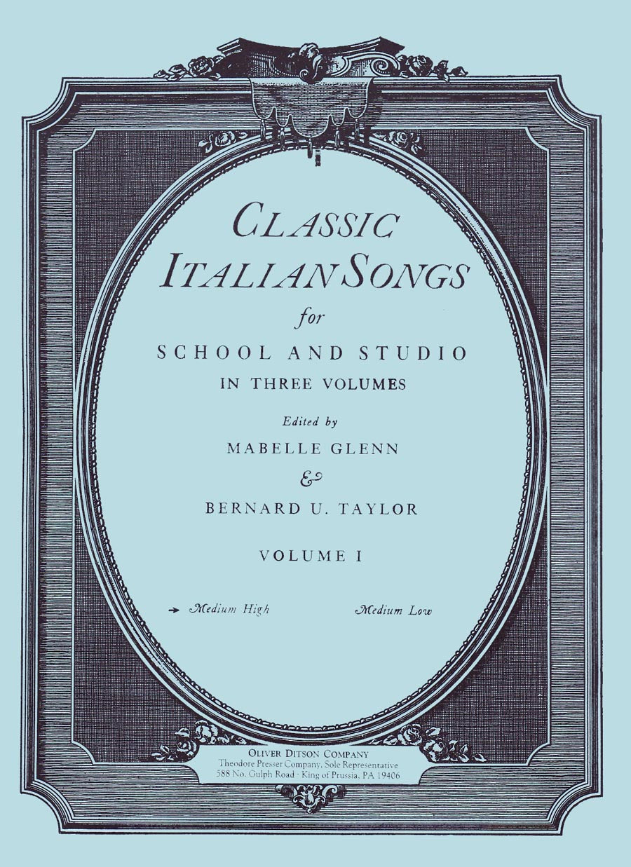 CLASSIC ITALIAN SONGS VOL.1(MED HIGH)/GLENN/TAYLOR 【輸入:ヴォーカルとピアノ】