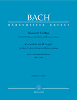 バッハ:3本のバイオリンのための協奏曲 ニ長調 BWV 1064/Urtext/Fischer編: 指揮者用大型スコア 【輸入:ヴァイオリンとオーケストラ(スコア)】