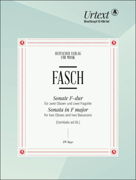 ファッシュ:2本のオーボエ、2本のバスーンのためのソナタ ヘ長調 【輸入:木管アンサンブル】