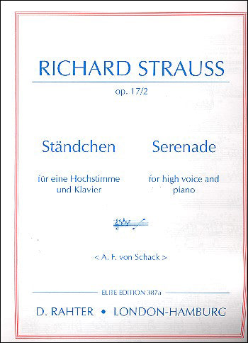 シュトラウス:6つの歌 Op.17より セレナード(独語・英語)(高声用/ヘ長調版) 【輸入:ヴォーカルとピアノ】