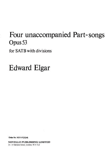 エルガー:4 UNACCOMPANIED PART-SONGS OP.53(S,A,T,B) 【輸入:合唱とピアノ】