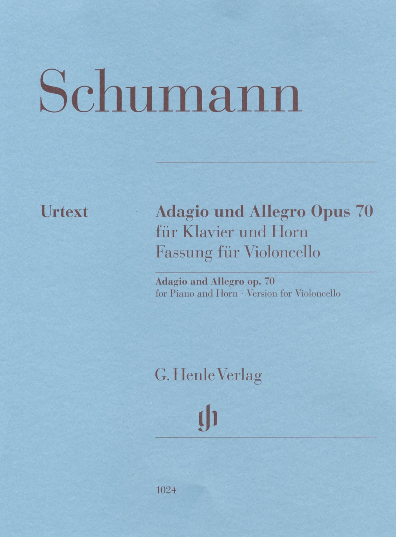 シューマン:アダージョとアレグロ Op.70/Herttrich編 【輸入:チェロ】