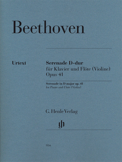 ベートーヴェン:セレナーデ Op.41(Fl/Vl,P)/Voss編/Schilde運指 【輸入:フルート】