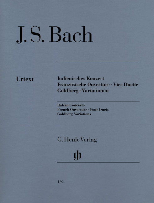 バッハ:イタリア協奏曲 ヘ長調 BWV 971、フランス風序曲 ロ短調 BWV 831, 4つのデュエット, ゴールドベルグ(ゴルトベルク)変奏曲 BWV 988/原典版/Steglich編/Theopold運指 【輸入:ピアノ】