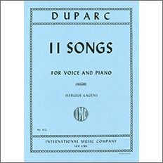 デュパルク:11の歌曲 (高声用) (仏語・英語) 【輸入:ヴォーカルとピアノ】