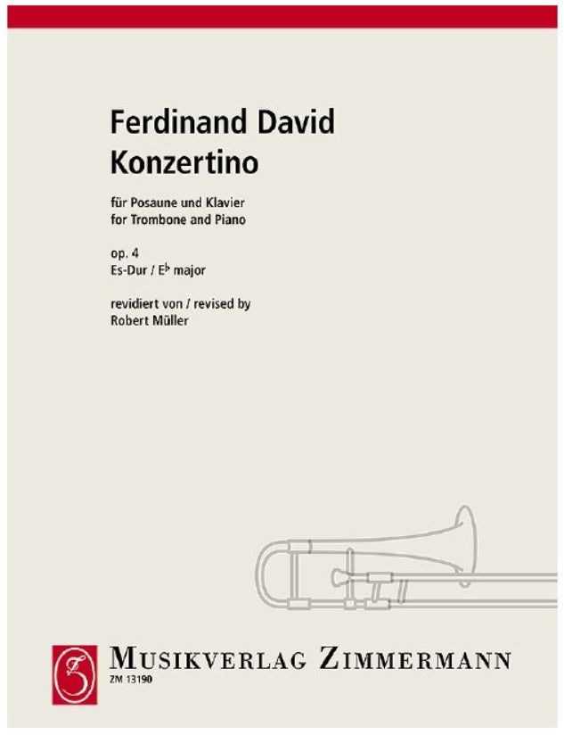 ダヴィッド:トロンボーンのためのコンチェルティーノ 変ホ長調 Op.4/ミュラー編 【輸入:トロンボーン】