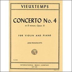 ヴュータン:バイオリン協奏曲 第4番 ニ短調 Op.31/フランチェスカッティ編 【輸入:ヴァイオリン】