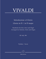 ヴィヴァルディ:グローリア イ長調 RV 642、 グローリア ニ長調 RV 589/Focke編曲: オルガン伴奏付 【輸入:合唱とピアノ】