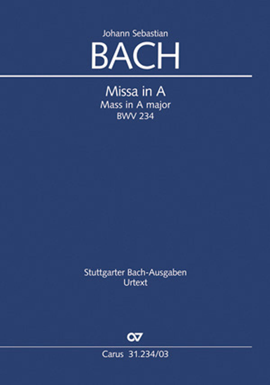 バッハ:ミサ イ長調 BWV 234(ラテン語)/Leisinger編: ヴォーカル・スコア 【輸入:合唱とピアノ】