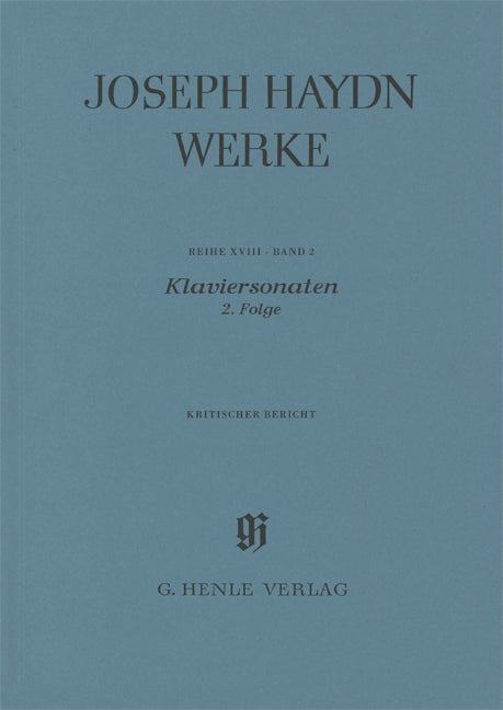 ハイドン：新ハイドン全集 シリーズ XVIII/2: ピアノ・ソナタ集 第2巻