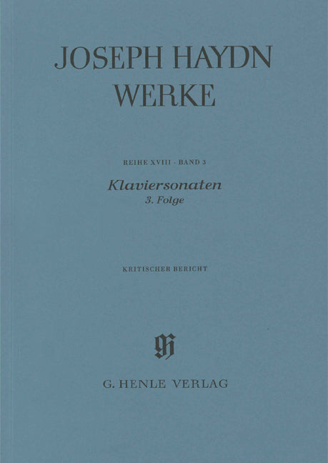 ハイドン：新ハイドン全集 XVIII/3: ピアノ・ソナタ集 第3巻/原典版