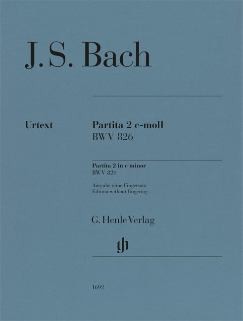 バッハ:パルティータ 第2番 ハ短調 BWV 826/原典版/Scheideler編(運指なし) 【輸入:ピアノ】